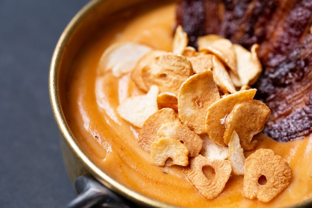 Photo cream of pumpkin soup